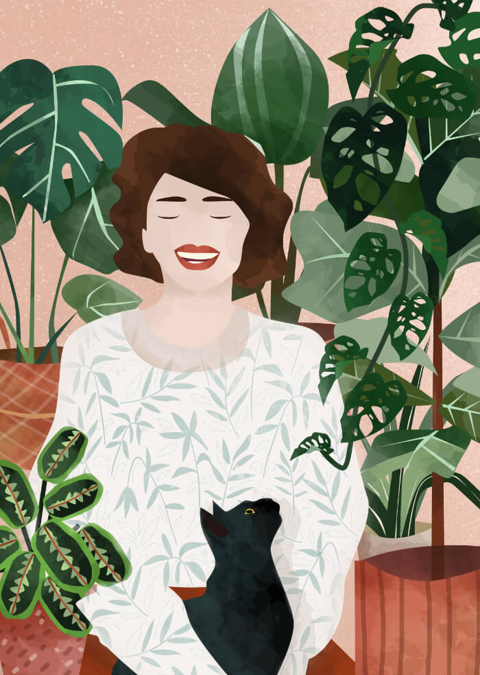 Sie und die Katze
