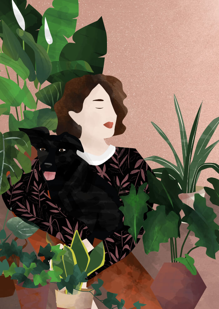 Frau und Hund