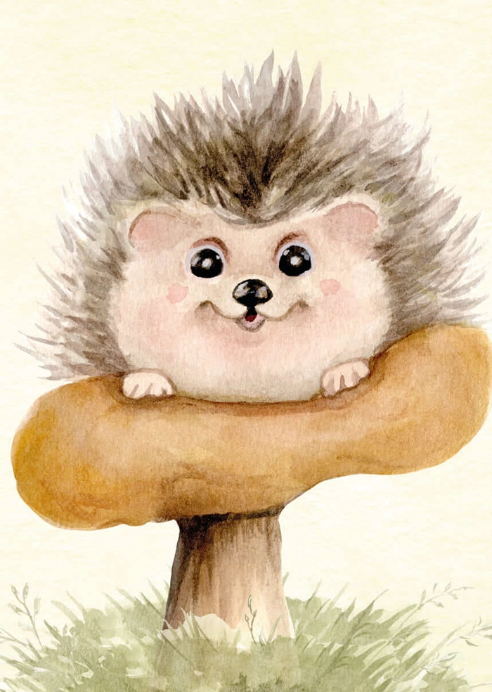 Igel auf dem Pilzhut
