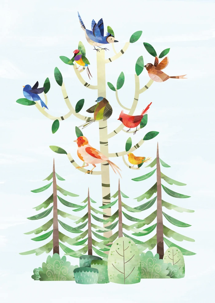 Birds on the tree